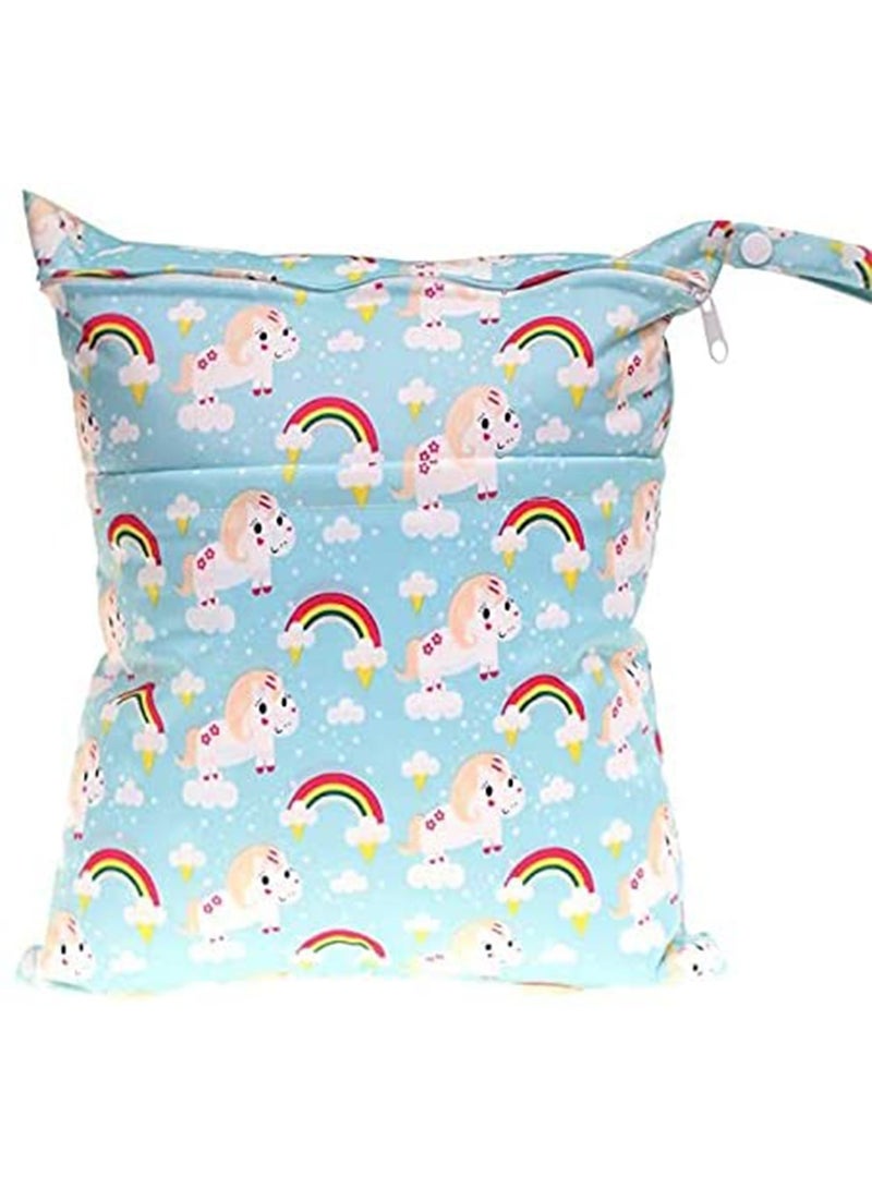 GT-Wheel Waterproof Wet Bag Washable Reusable for Travel Beach Pool Stroller Diapers Dirty Gym Clothes Swimsuits Toiletries 36cm x 30cm - Image 1